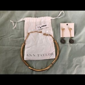 Ann Taylor Gild Necklace and Starburst Earrings